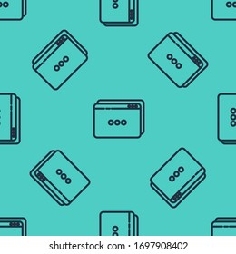 Black line Website template icon isolated seamless pattern on green background. Internet communication protocol.  Vector Illustration