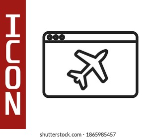Black line Website template icon isolated on white background. Internet communication protocol.  Vector