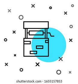 Black line Well icon isolated on white background. Random dynamic shapes. Vector Illustration