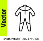 Black line Wetsuit for scuba diving icon isolated on white background. Diving underwater equipment.  Vector