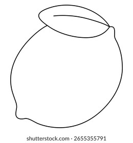 linha preta preto e branco clipart ilustração vetorial de Limão sobre fundo branco
