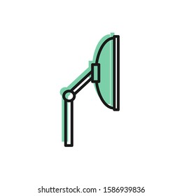 Black line Windscreen wiper icon isolated on white background.  Vector Illustration