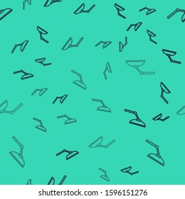 Black line Windscreen wiper icon isolated seamless pattern on green background.  Vector Illustration