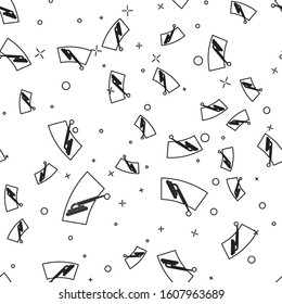 Black line Windscreen wiper icon isolated seamless pattern on white background.  Vector Illustration