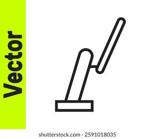 Black line Windscreen wiper icon isolated on white background.  Vector Illustration