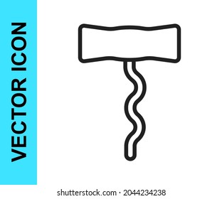 Icono de corcho de la línea negra aislado en fondo blanco.  Vector