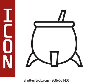 Icono de la bóveda de la línea negra aislado en fondo blanco. Feliz fiesta de Halloween.  Vector