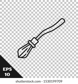 Black line Witches broom icon isolated on transparent background. Happy Halloween party. Vector Illustration Black line Witches broom icon isolated on transparent background. Happy Halloween party. Vector Illustration