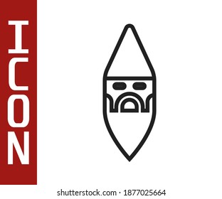 Black line Wizard warlock icon isolated on white background.  Vector