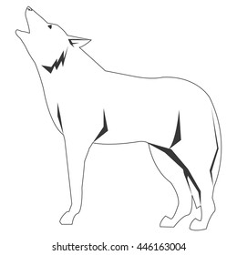 black line wolf icon