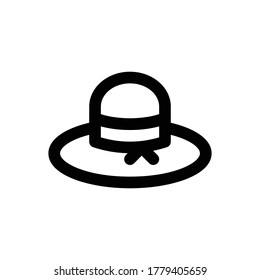 Black line woman cap icon