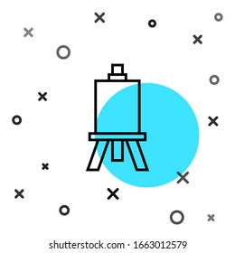 Línea negra Icono de tablas de arte de madera o de pintura aislado en fondo blanco. Formas dinámicas aleatorias. Ilustración vectorial
