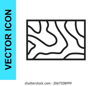 Black line Wooden beam icon isolated on white background. Lumber beam plank.  Vector