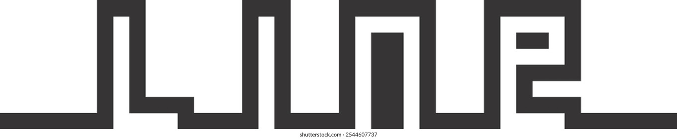 Black line writing design on white background