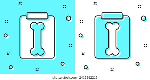 Black line X-ray shots icon isolated on green and white background. Random dynamic shapes. Vector Illustration