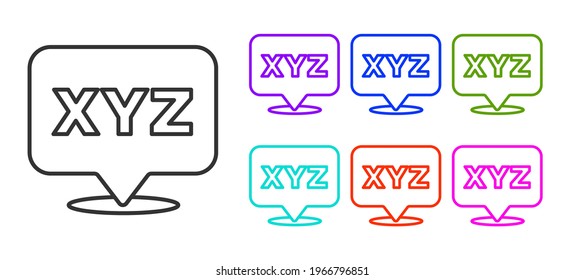 Black line XYZ Coordinate system icon isolated on white background. XYZ axis for graph statistics display. Set icons colorful. Vector