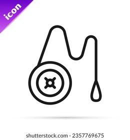 Black line Yoyo toy icon isolated on white background.  Vector