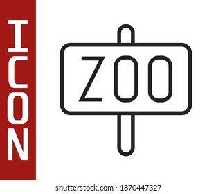 Black line Zoo park icon isolated on white background.  Vector