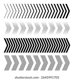 Black linear arrow design signs collection