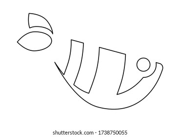 emblema de pez lineal negro sobre fondo blanco. icono divertido. en estilo lineal