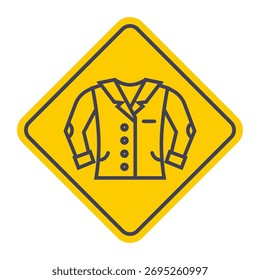 Icono lineal negro de una chaqueta caliente de los hombres. Ilustración plana.