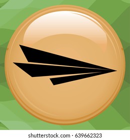 black linear paper plane icon