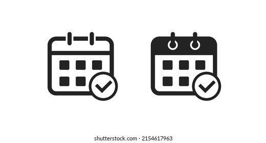 Schwarz-Linear-Kalendersymbol. Monatszeitsymbol. Kalender, Vektorsymbol. EPS10