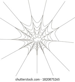 
Black linear vector image of a spider web. In the center there is a place for text.