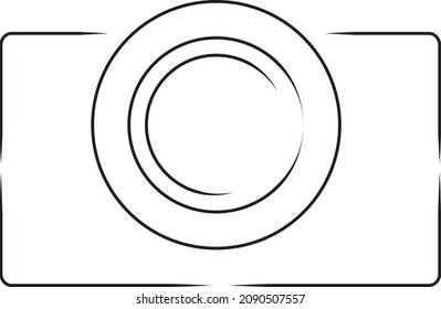 Black lined camera icon sign