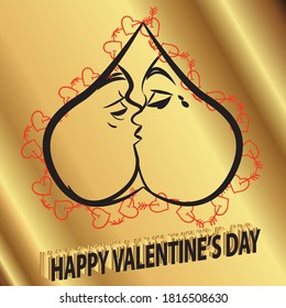 black lined couple kisses ...D vintage vector label  is a piece of paper, plastic film, cloth, metal or other material affixed to a container or product.
