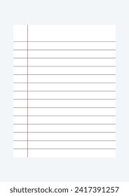 Papel de lino negro. Papel alineado para portátiles. papel blanco con línea negra y línea roja. 555