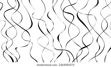Schwarze Linien. Abstrakter Hintergrund mit handgezeichnet gewölbten Linien Muster. Vektorgrafik.