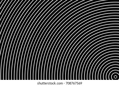 Black lines are arranged in a neatly rounded circle, used as a background in the design.