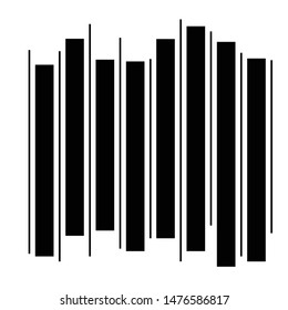 black lines asymmetric geometric template design element isolated on white vector pattern