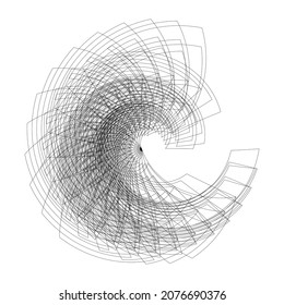 Black lines circle background, geometric dynamic pattern, vector modern design texture.