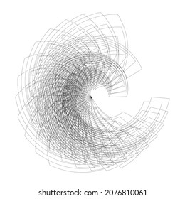 Black lines circle background, geometric dynamic pattern, vector modern design texture.