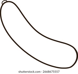 Black lines of cucumber on transparent background