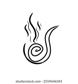 black lines forming a smoking pipe on a white background