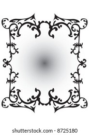Black lines and frame with cuves