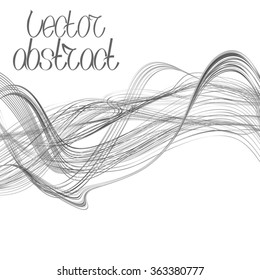 Black Lines and Grey Waves for Your Design. Vector Illustration
