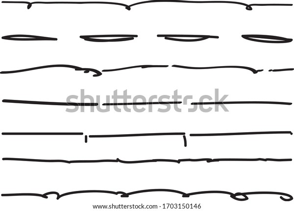 Black\
lines hand drawn vector set isolated on white background.\
Collection of doodle lines, hand drawn template. Black marker and\
grunge brush stroke lines, vector\
illustration