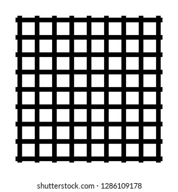 The black lines intersect as the grid that creates an illusion as if seeing a white spot at the intersection