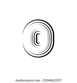 black lines logo letter o icon vector symbol design