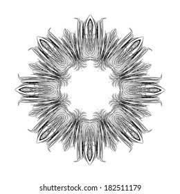 Black lines mandala in circle