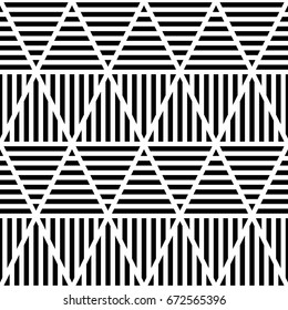 Black lines on white background. Seamless surface pattern design with linear ornament. Strokes wallpaper. Hash stroke motif. Digital paper with stripes for textile print. Striped vector. Dashed image.