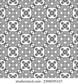 Schwarze Linien auf weißem Hintergrund.Tapete mit Figuren aus Linien. Abstrakte Muster. Schwarzes Muster für Webseiten, Texturen, Karten, Poster, Gewebe, Textilien. Einfarbiges Design. 
