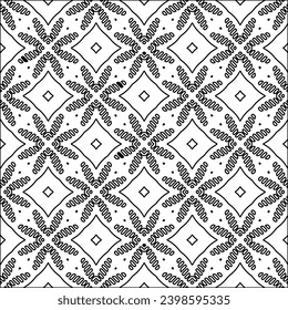 Black lines on white background.Wallpaper with figures from lines. Abstract patterns. Black  pattern for web page, textures, card, poster, fabric, textile. Monochrome design. 