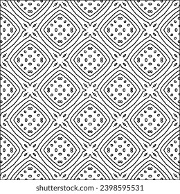Black lines on white background.Wallpaper with figures from lines. Abstract patterns. Black  pattern for web page, textures, card, poster, fabric, textile. Monochrome design. 