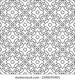Schwarze Linien auf weißem Hintergrund.Tapete mit Figuren aus Linien. Abstrakte Muster. Schwarzes Muster für Webseiten, Texturen, Karten, Poster, Gewebe, Textilien. Einfarbiges Design. 