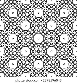 Black lines on white background.Wallpaper with figures from lines. Abstract patterns. Black  pattern for web page, textures, card, poster, fabric, textile. Monochrome design. 